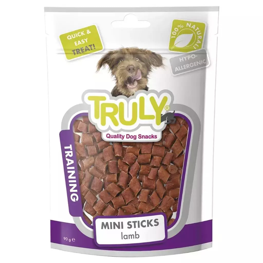 Petisco para cachorro Truly training mini palitos de cordeiro 90g
