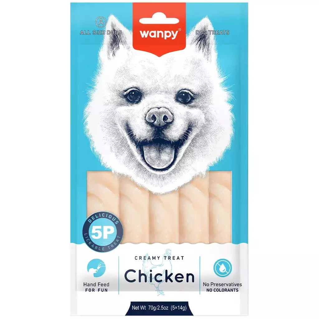 Petisco para cachorro Wanpy creamy frango 70g