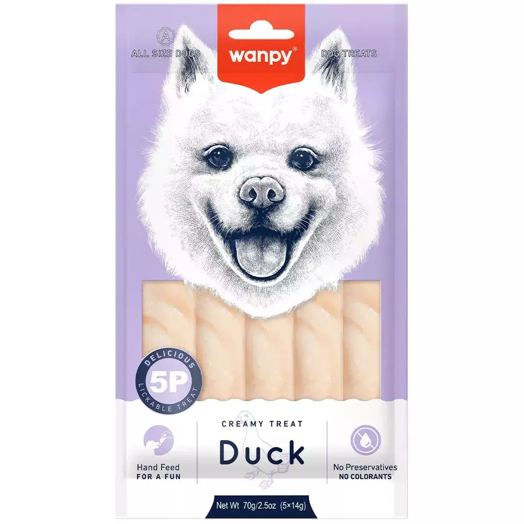 Petisco para cachorro Wanpy creamy Pato 70g