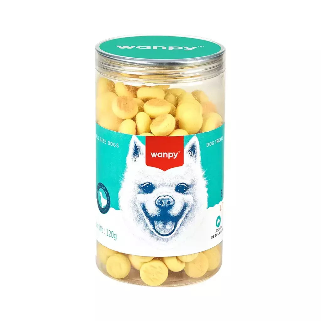 Petisco para cachorro Wanpy mini biscoito leite e queijo 120g