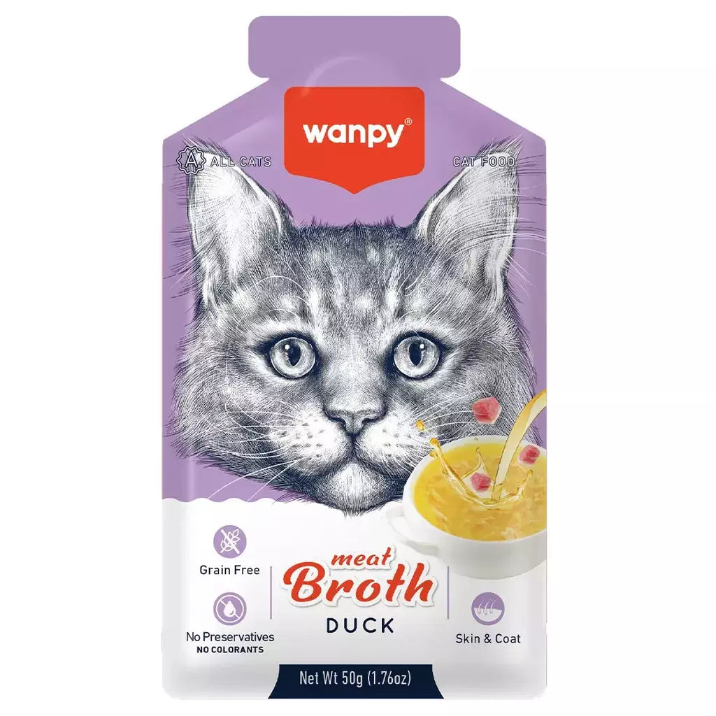 Petisco para gato Wanpy caldo sabor pato 50g