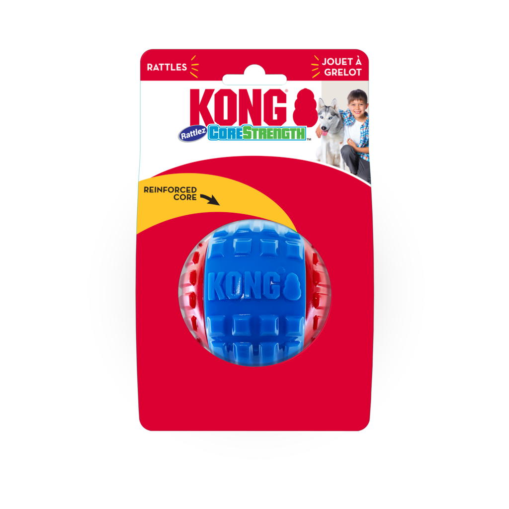 Kong CoreStrenght Rattlez Ball Médio - Brinquedo para cachorro