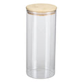 Pote de Vidro Com Vedação Hermética Tampa de Bambu Circular 1650ml