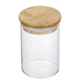 Pote de Vidro Com Vedação Hermética Tampa de Bambu Circular 1100ml