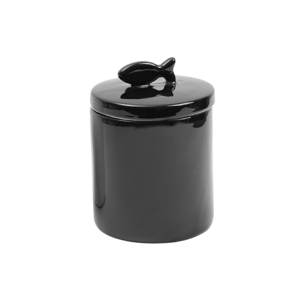 Pote Para Petiscos Peixe Fora D'Água Preto - Maison Mascote