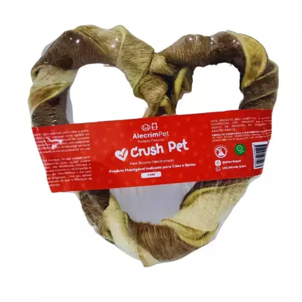 Alecrim Pet Crush Pet - Pele Bovina em Coração - Mordedor Natural Para Cães