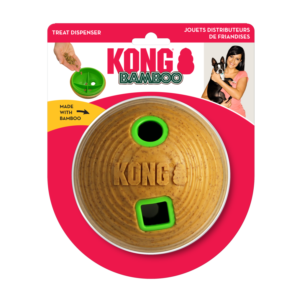 Kong Bamboo Feeder Dumbball Dispensador de Guloseimas para Cachorros