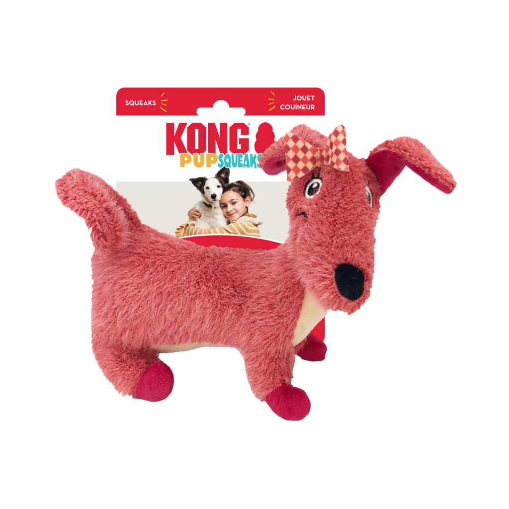 Kong Puppy Squeaks Daisy Rosa - Médio Pelúcia para cachorros