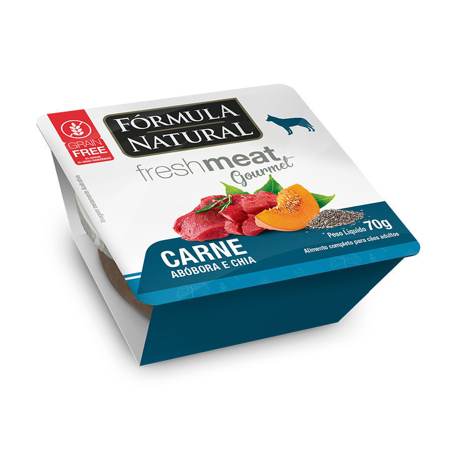 Ração Úmida Fórmula Natural Fresh Meat Gourmet para Cães Sabor Carne, Abóbora e Chia 70g