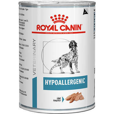 Ração Úmida Royal Canin Lata Canine Veterinary Diet Hypoallergenic Wet S/O 400g