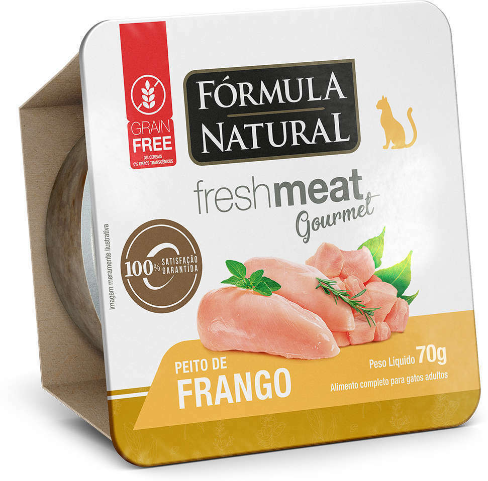 Ração Úmida Fórmula Natural Fresh Meat Gourmet Gatos Adultos Peito de Frango 70g