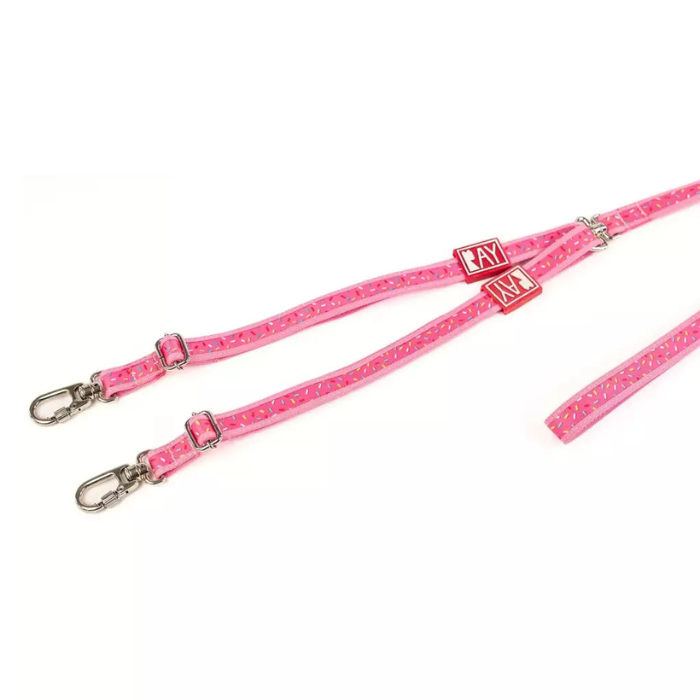 Guia Dupla Ray Pet Life Para Cachorros Print - Confete Rosa