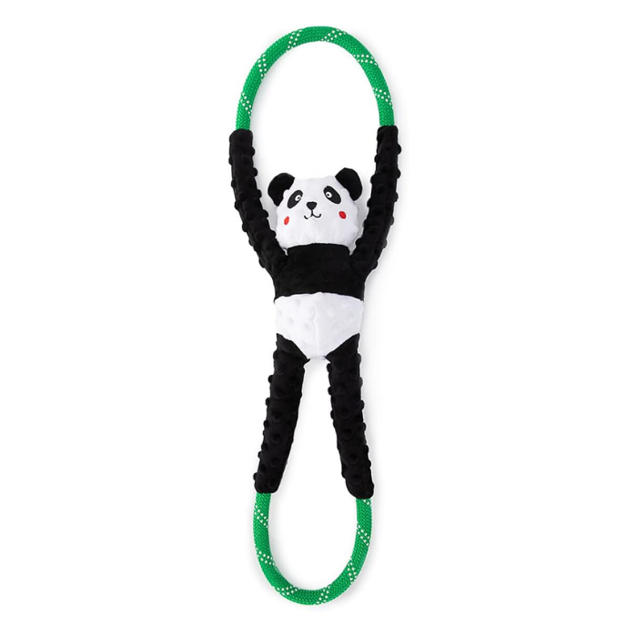 RopeTugz Panda Zippy Paws - Pelúcia Cabo de Guerra para cachorro