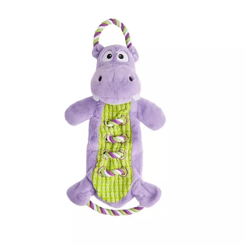 FOFOS Brinquedos para Cães - Rope Buddy Pelúcia c Corda - Hipopótamo