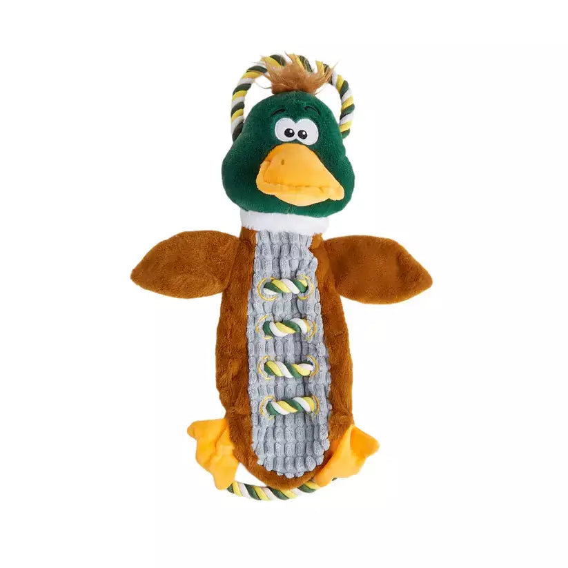 FOFOS Brinquedos para Cães - Rope Buddy Pelúcia c Corda - Pato