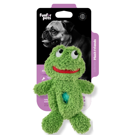 Funforpets Plush Sound Heart - Pelúcia Antiestresse com Bola Texturizada