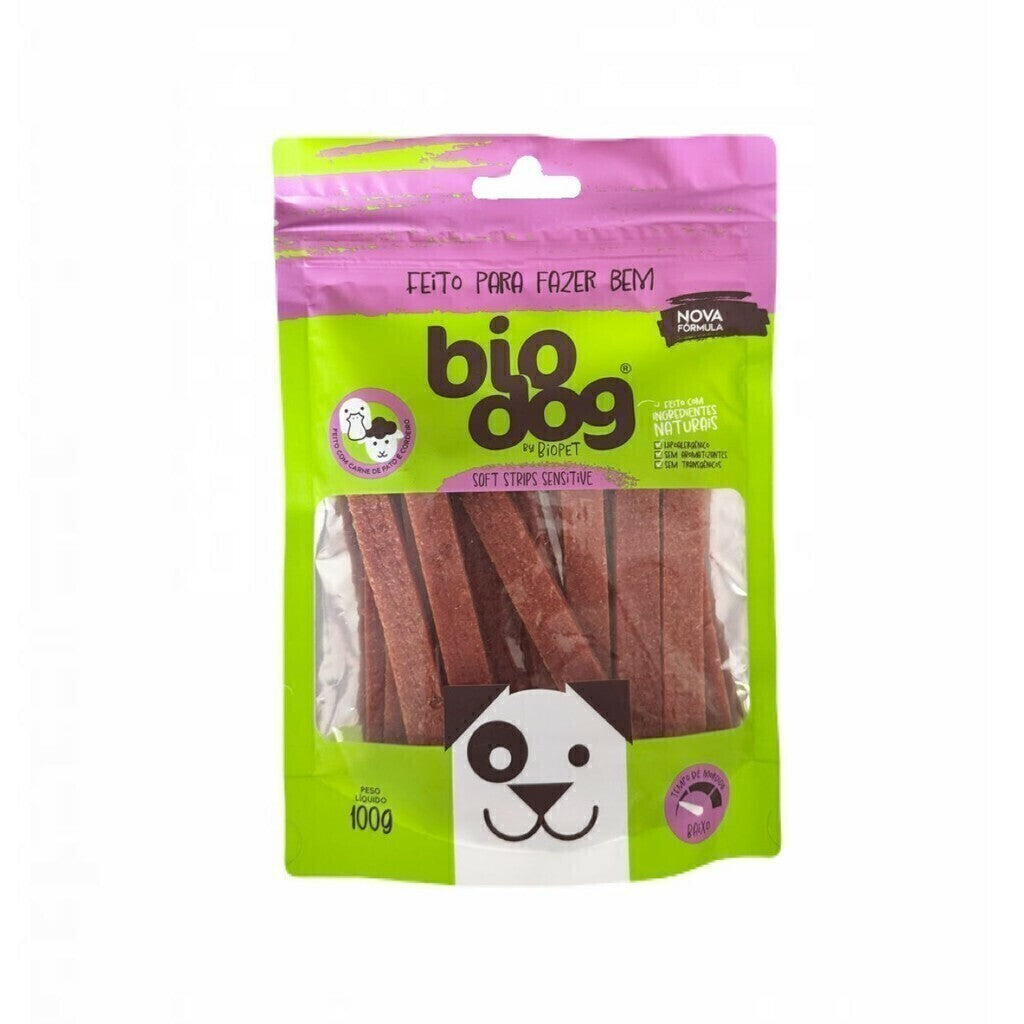 Petisco Gourmet Bio Dog Soft Strips Sensitive 100g