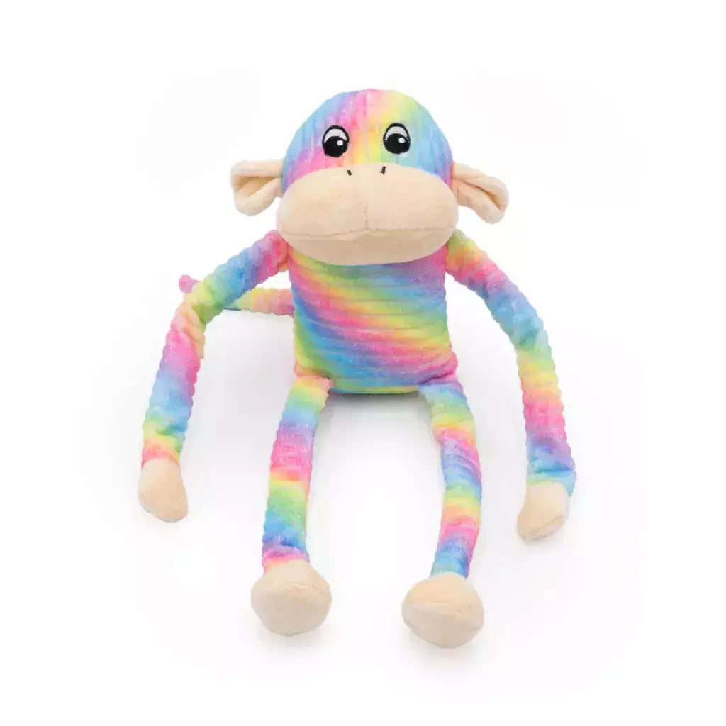 Spencer The Crinkle Monkey Rainbow Zippy Paws Pelúcia para Cachorro