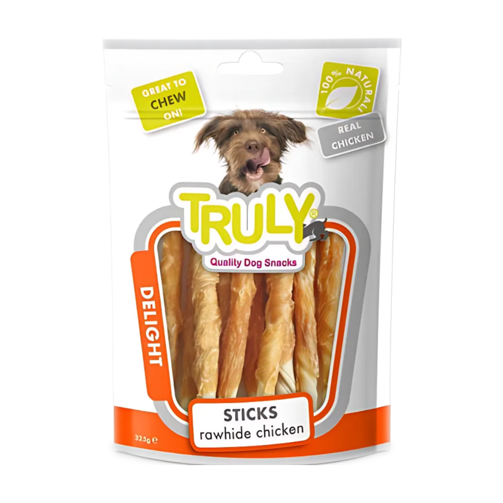 Petisco Para Cachorro Truly Delight Frango no Palito de Couro 90g
