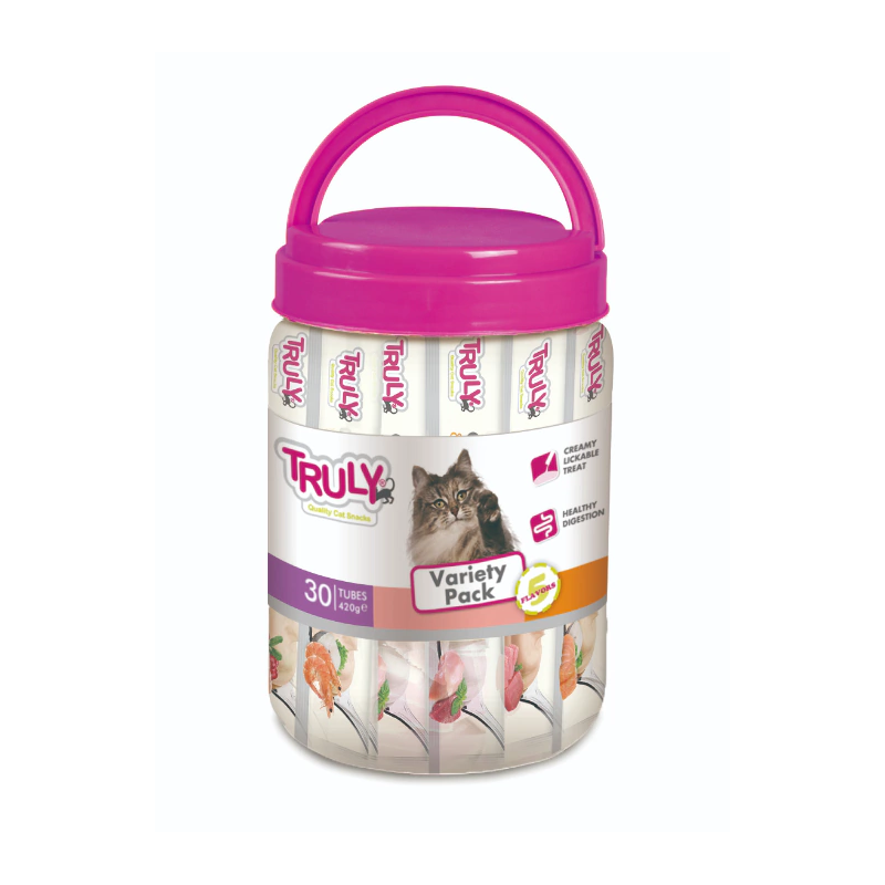 Petisco Gato Truly Creamy Sortidos 30 Tubos - 420g