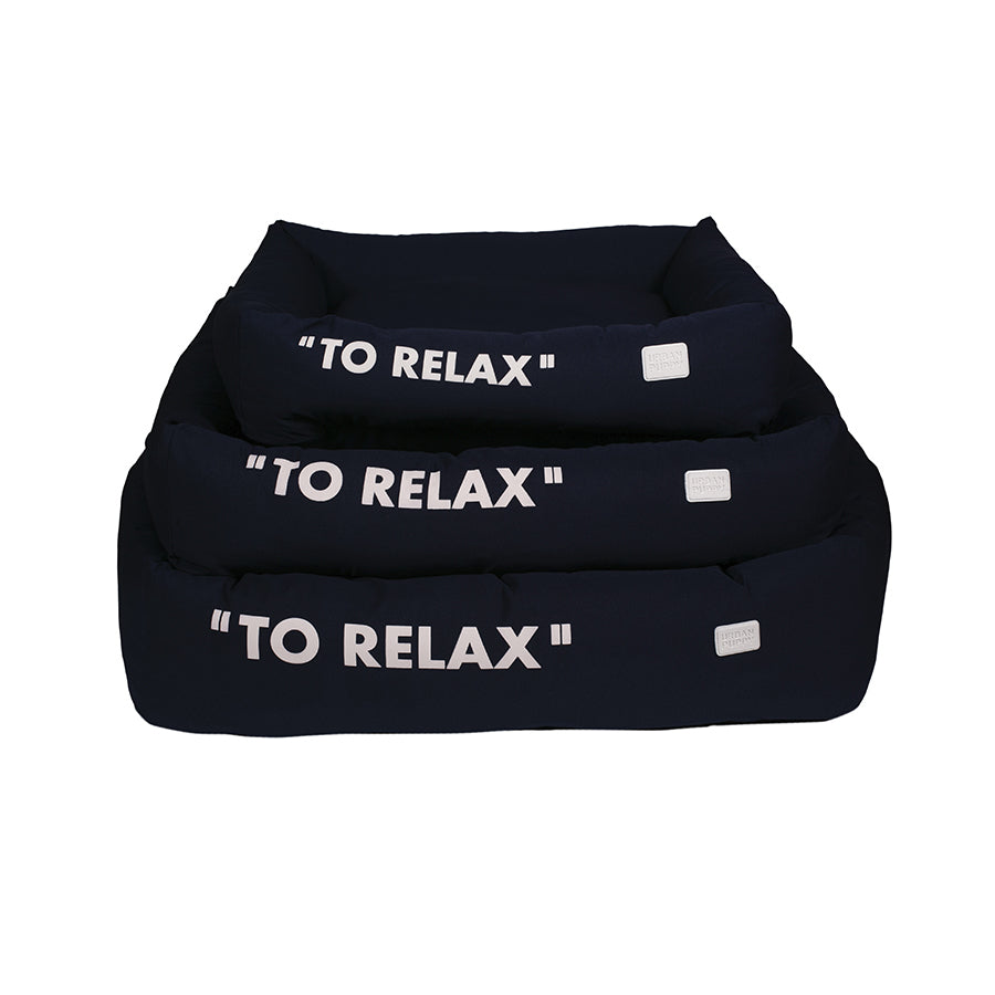 Cama Retangular Basic To Relax Microfibra Azul Marinho Urban Puppy