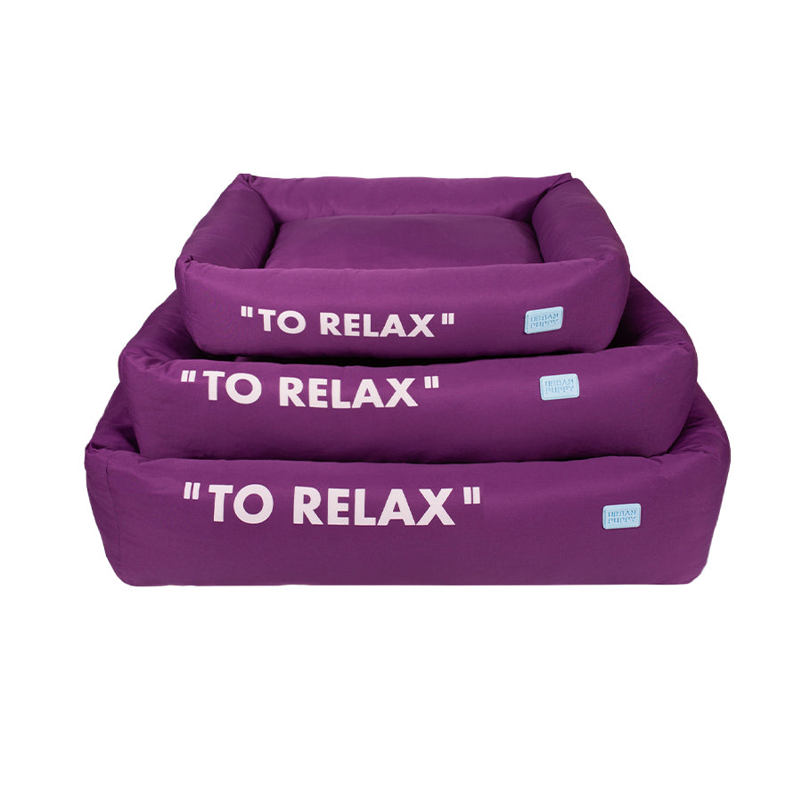 Cama Retangular Basic To Relax Microfibra Roxo Urban Puppy