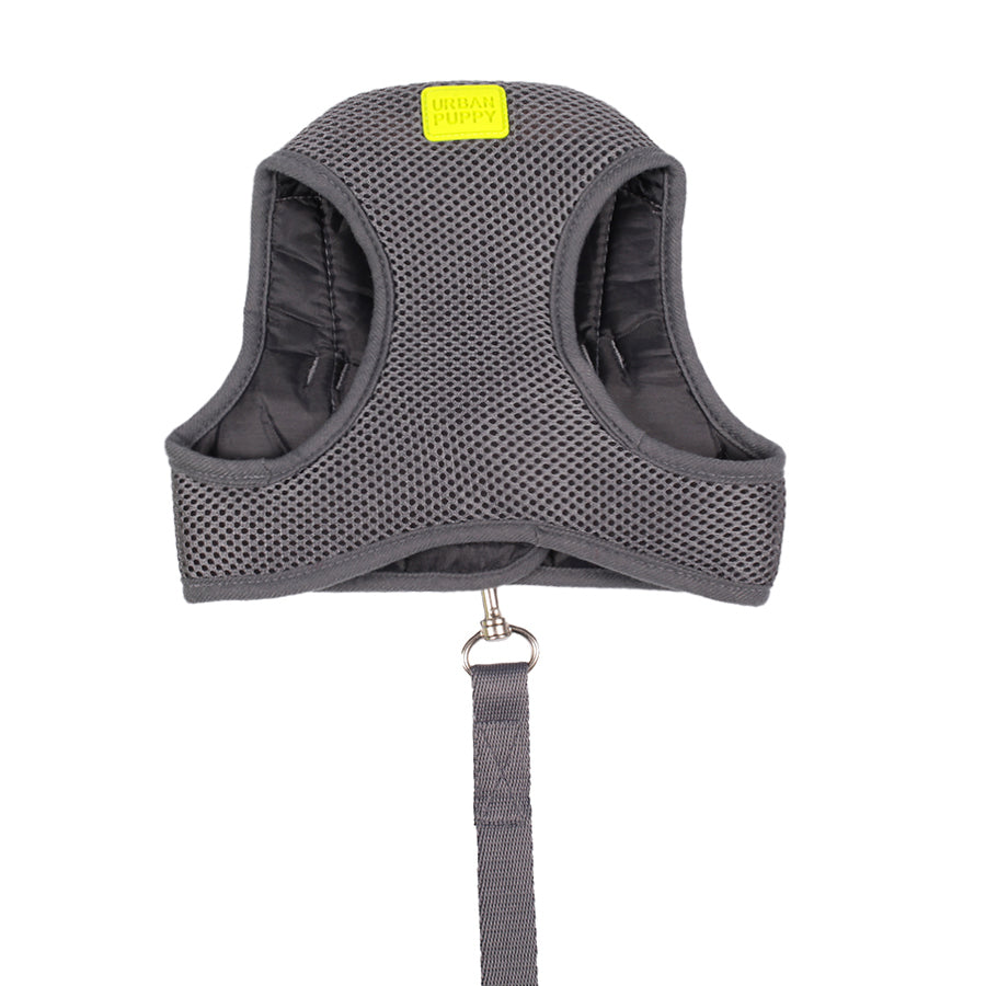 Peitoral Para Cães Urban Puppy Colete Aerado c/ Guia Microfibra GG - Cinza