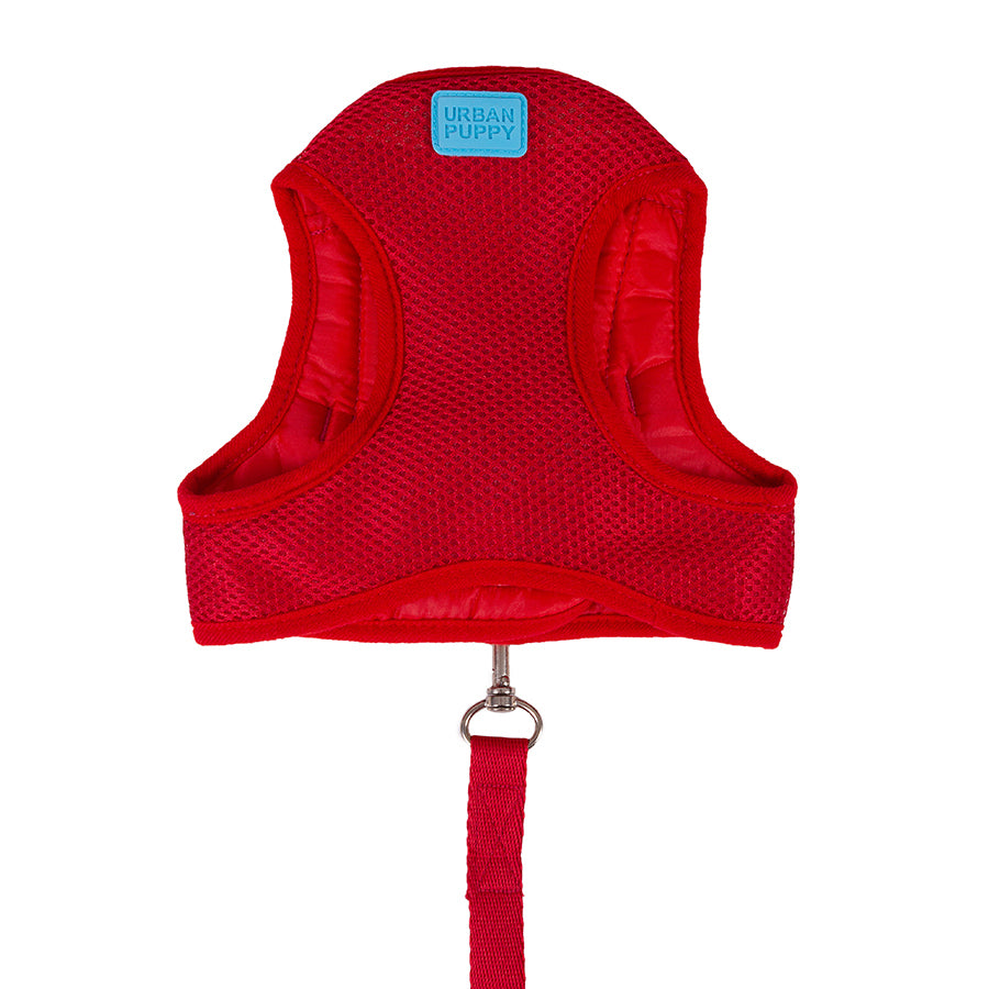 Peitoral Para Cães Urban Puppy Colete Aerado c/ Guia Microfibra - Vermelho