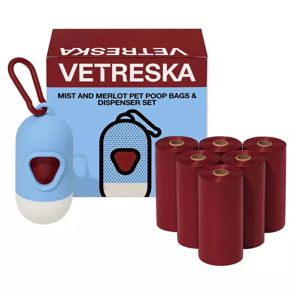 Vetreska Mist And Merlot Peep Poop Bags & Dispenser - 1 Cata Caca + 1 rolo