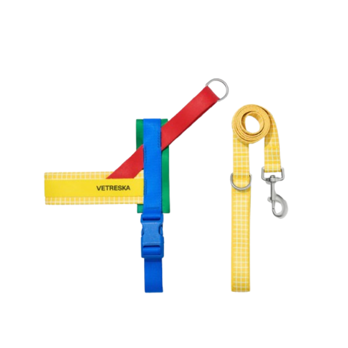 Vetreska Peitoral Chroma e Guia Yellow Conjunto para Cachorro