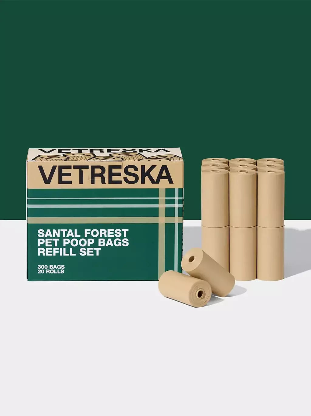 VETRESKA Santal Forest Pet Poop Bags Refill Set (12 Rolls)