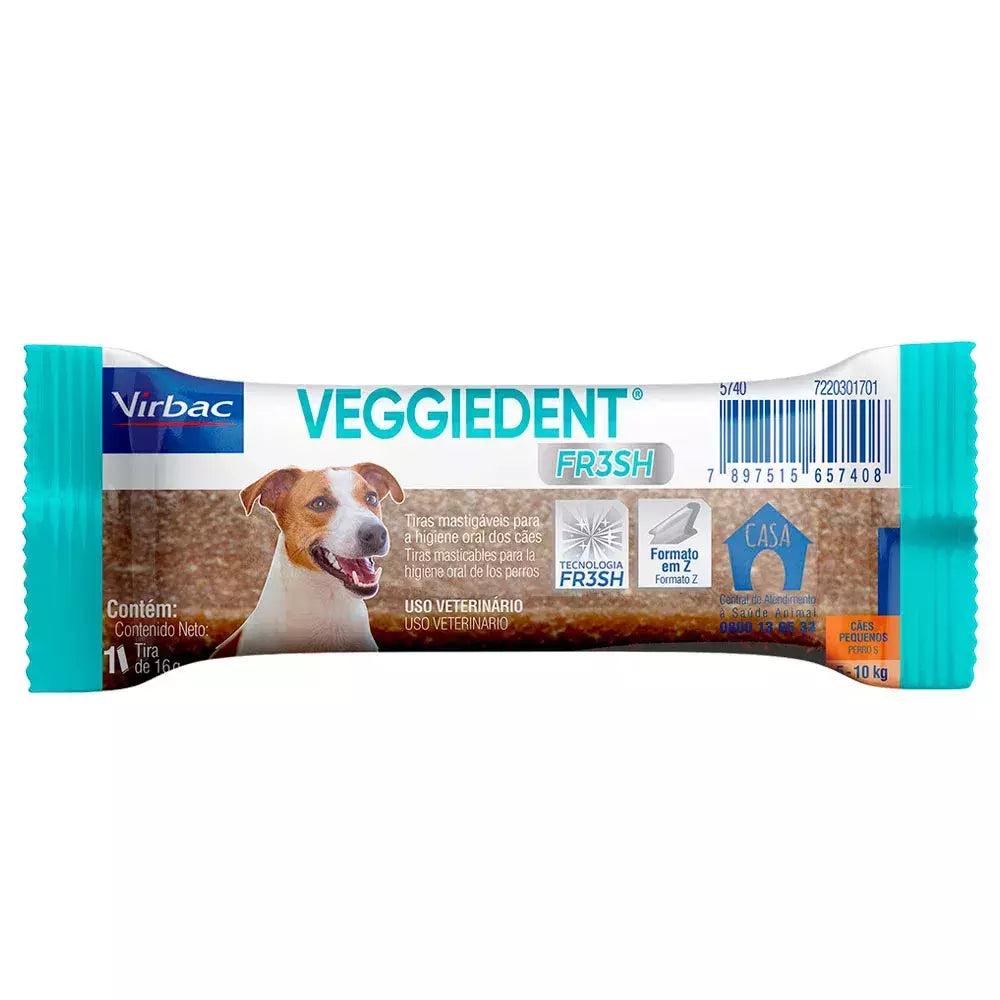 Veggie Dent Fr3sh Tirinha Para Higiene Oral dos Cães Virbac - 1 uni