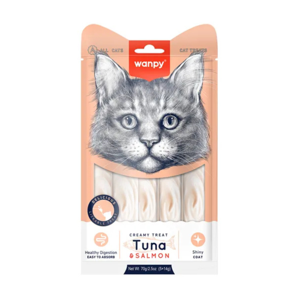 Wanpy Creamy Gatos Sabor Atum e Salmão 70g