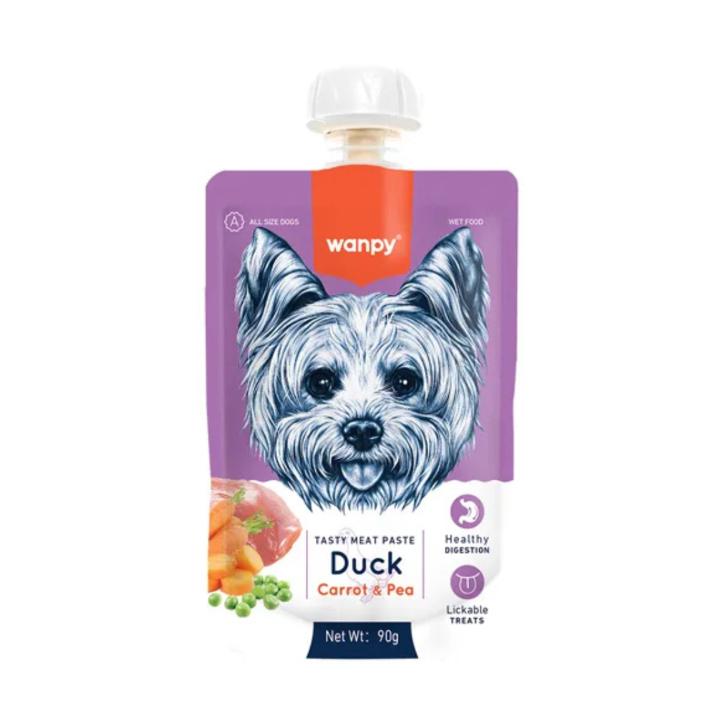 Wanpy Creamy Sache Para Cães Sabor Pato Cenoura e Ervilha 90g