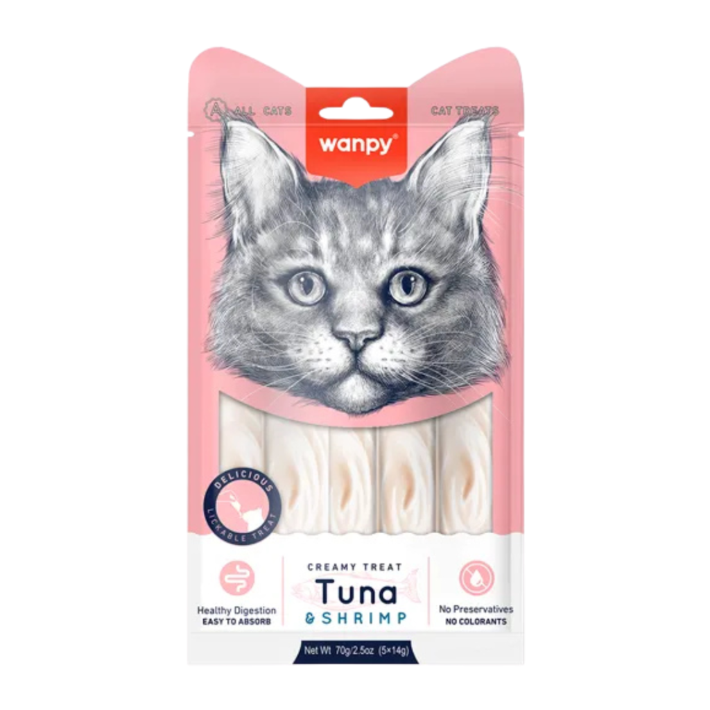 Wanpy Creamy Gatos Sabor Atum e Camarão 70g