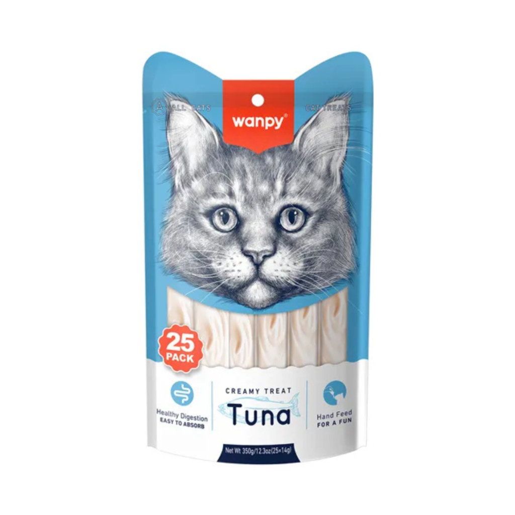 Wanpy Creamy Gatos Sabor Atum - 25 Tubos 14gx25 350g