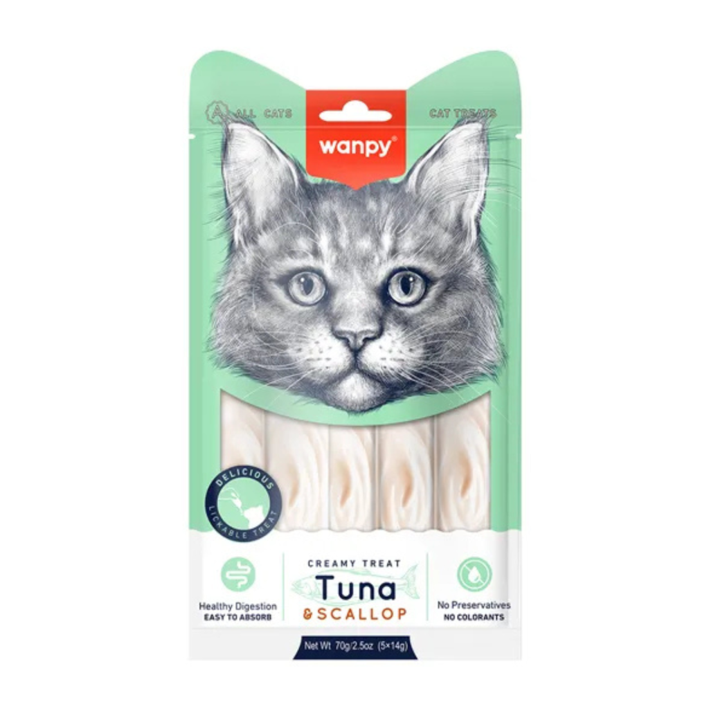 Wanpy Creamy Gatos Sabor Atum e Vieira 70g