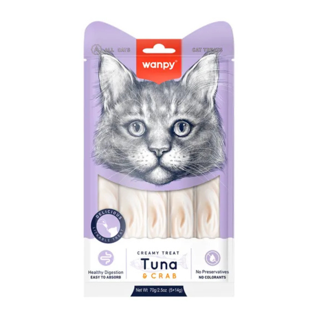 Wanpy Creamy Gatos Sabor Atum e Caranguejo 70g