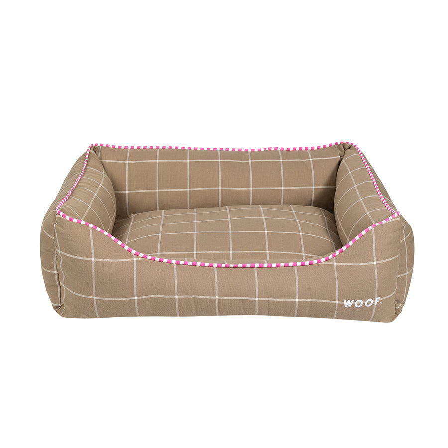 Cama Retangular Confort Xadrez Caqui Woof