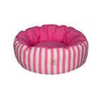 Cama Fofinha Woof Classic Redonda Listrada Para Cães e Gatos