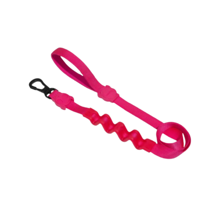 Guia Com Amortecedor Ruff Leash Pink Led Zee Dog