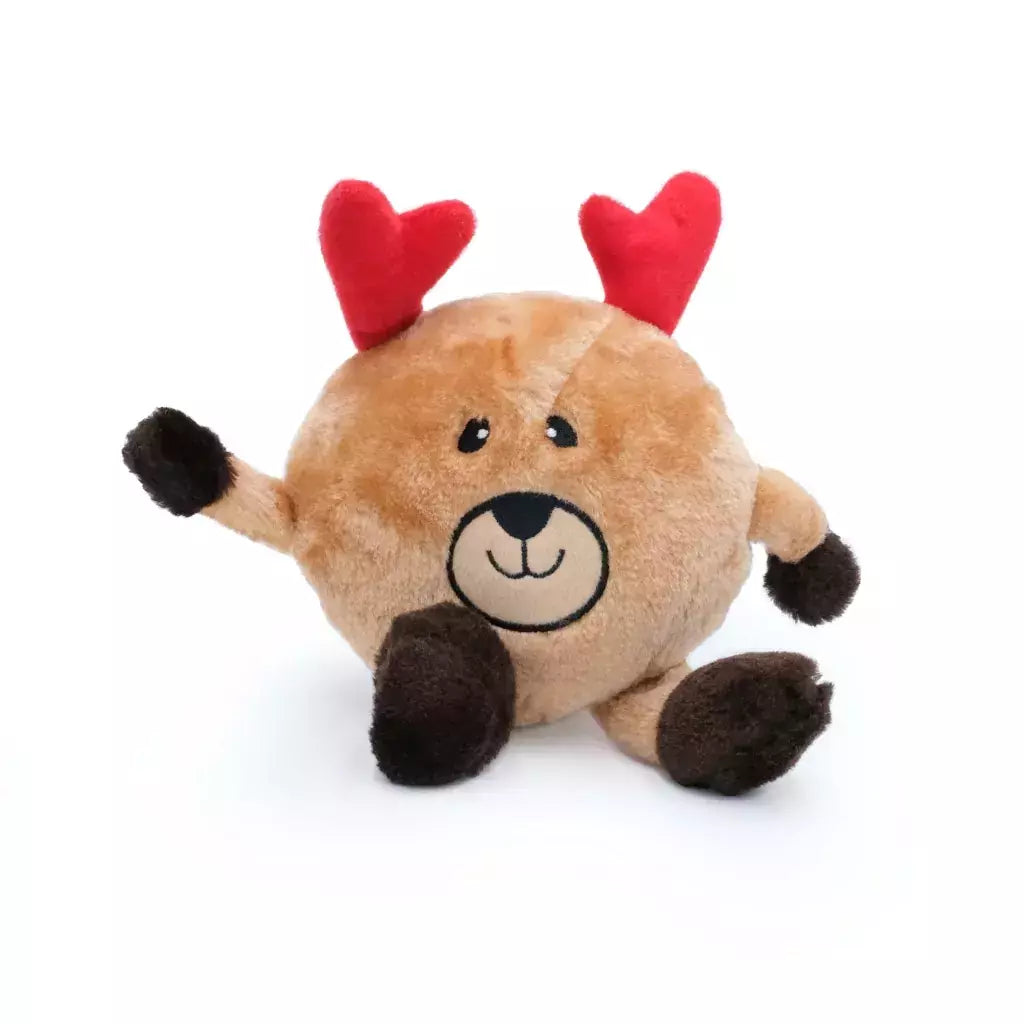 Zippy Paws Holiday Brainey Reindeer Ursinho Rena
